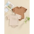 thumbnail image 3 of vera natura Baby Boys Summer Romper Infant Short Sleeve Crew Neck 3D Letter Print Casual Rompers, 3 of 9