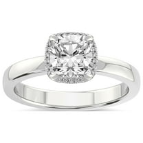 1 Carat IGI Certified Cushion Shape Lab Grown Diamond Engagement Ring | 14K White Gold |Anna Hidden Accents Halo Diamond Ring | FG-VS1-VS2 Quality Friendly Diamonds