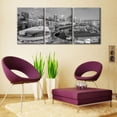 thumbnail image 2 of North Carolina Skyline Canvas Paintings Wall Art for Living Room 3 Piece American Cityscape Wall Decor Living Room Dusk Sunset Black and White Wall Art Stretched and Framed Ready to Hang (48"Wx24"H), 2 of 5