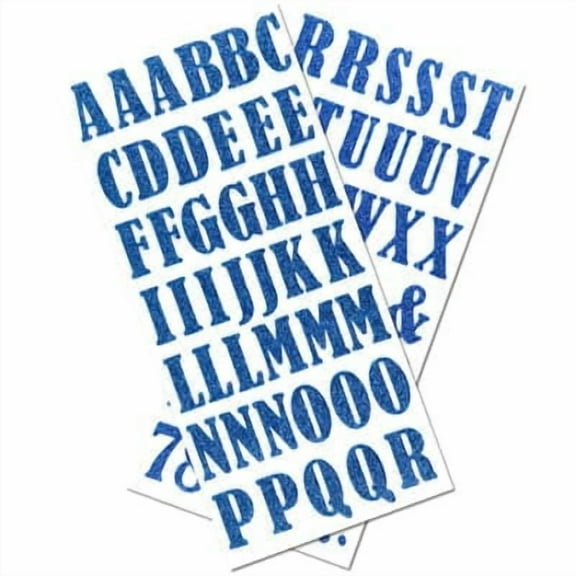 12 Pack: Royal Blue Bernhard Condensed Glitter Alphabet Stickers by Recollections