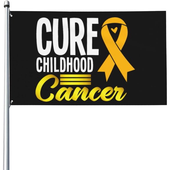 3x5 Ft Cure Childhood Cancer Childhood Cancer Awareness Flag Sign In September We Wear Gold Flag Banner For Outdoor Decorations Decor With Metal Eyelets No Flag Pole