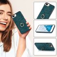 thumbnail image 3 of Fit for iPhone 7 / iPhone 8 / iPhone SE 2020 & 2022 Case with Card Pocket 360° Rotatable Ring Holder Kickstand, Shockproof Drop Resistant PU Leather Soft TPU Back Protective Phone Case, Blue, 3 of 8
