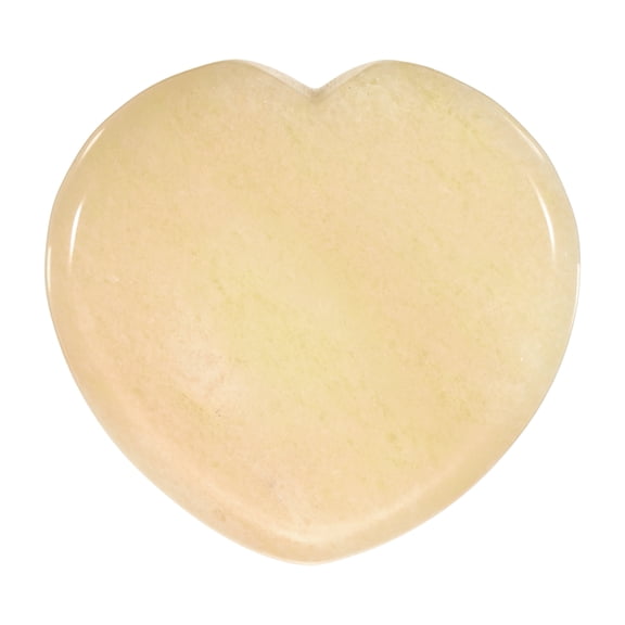 Uxcell Thumb Worry Stone for Anxiety, 1.6" Natural Heart Crystal Stone, Polished Gemstone Hand Carved Pocket Rock Anxiety Crystals for Women Stress Gifts Meditation, Yellow
