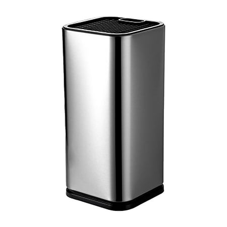 

Stainless Steel Knife Holder Large Capacity Square Knife Square Knives with 14 Compartments and D^rain Design-Must-Have