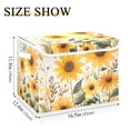 thumbnail image 5 of Yayeee Collapsible Cube Storage Bin with Lid Fabric Closet Decorative Basket with Handles, Beige Sunflowers, 5 of 7