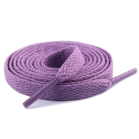 

Quickwittc 2 Pair Flat Shoe laces Shoelaces for Athletic Running Sneakers Shoes Boot Strings Light Purple