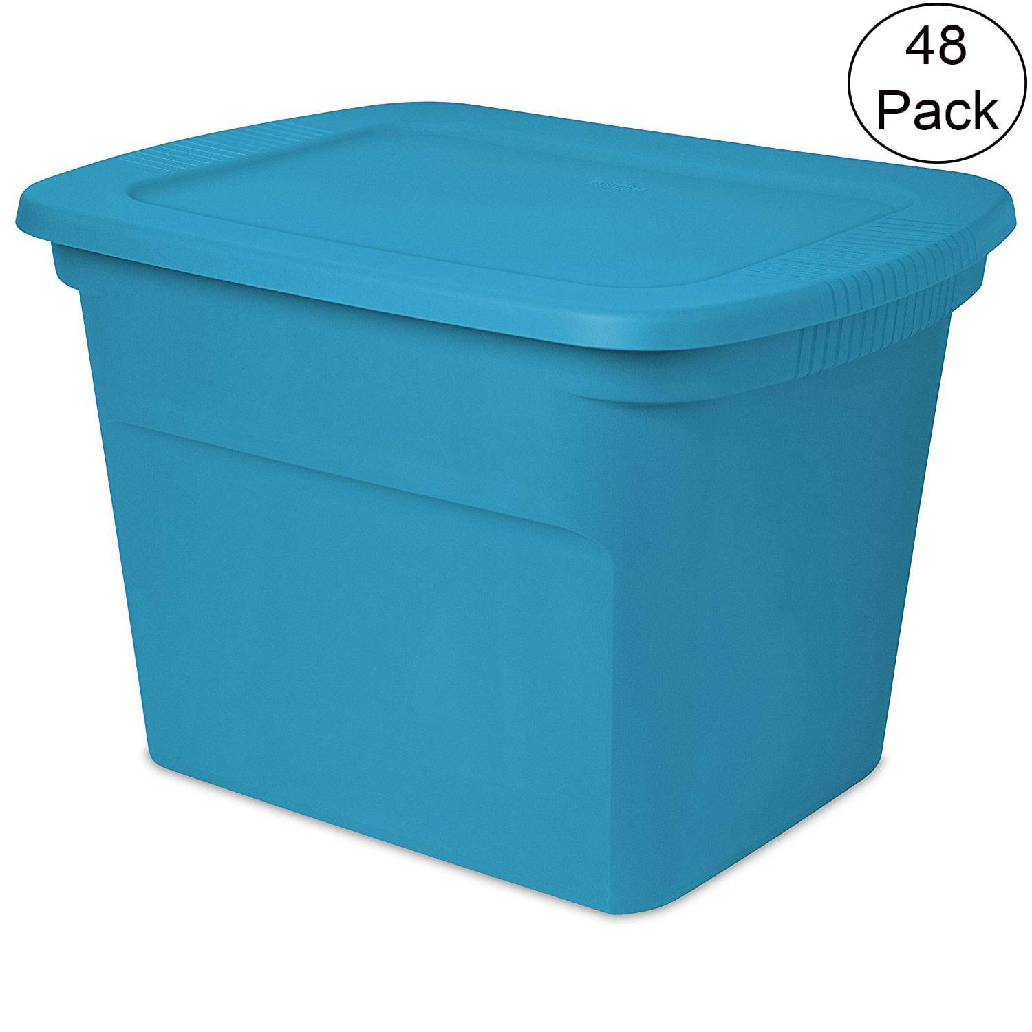 Sterilite 18 Gallon Plastic Container Storage Tote Box, Blue Aquarium
