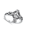thumbnail image 4 of Ornate Celtic Knot Twist Cross Ring .925 Sterling Silver Band Jewelry Female Male Unisex Size 9, 4 of 4