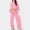 Pink, variant on Athletic Outfit Sets 2 Piece Women Solid Crop Hoodie Wide Leg Jogger Pants Black M