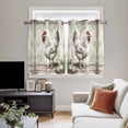 thumbnail image 5 of White Chicken Rustic Kitchen Curtains Short 54 Inch Length, Vintage Floral Oil Painting Grommet Top Bedroom Living Room Curtains, Light Filtering Cafe Curtain Drapes 2 Panels Set 84''x54'', 5 of 9