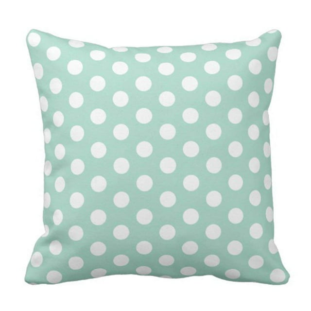Funda de almohada ABPHQTO Vintage Dot Classic Verde Menta y Blanco Azul 40x40 cm