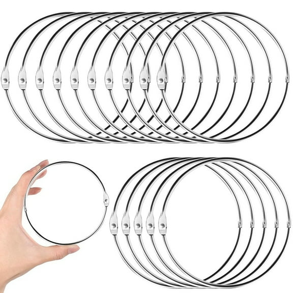 15 Pack 4 Inch Loose Leaf Binder Rings Metal Paper Rings Extra Large Plated Steel Book Keychain Key Binder Rings,15 * 4 inch loose leaf binder rings,Silver