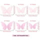 thumbnail image 2 of Set de 120 calcomanías adhesivas 3D de mariposas rosas Outus, 2 of 7