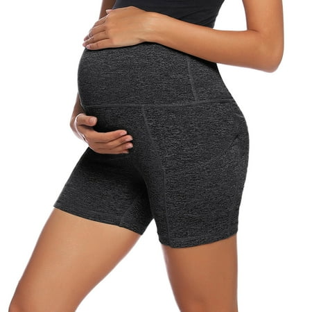 

Women Maternity Yoga Shorts Over The Belly Workout Running Active Athletic Shorts