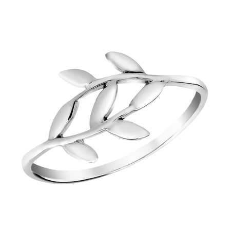 Beautiful Olive Branch Sterling Silver Wrap Around Ring-6