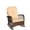 Brown, Shallow brown, variant on Outdoor Patio Rattan Rocking Chair ,All-Weather Wicker Rocking Chair for Porch,with Thick Cushions, Wide Seat, , Balcony & Backyard Patio Furniture,Beige