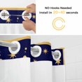 thumbnail image 5 of Star Moon No Hook Shower Curtain with Snap in Liner Retro Gorgeous Gold Polka Dots Stars Moon Dark Blue Waterproof Bathroom Shower Curtain with See Through Top Window for Bathtub 60" x 72", 5 of 9