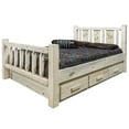 thumbnail image 6 of Homestead Collection Queen Storage Bed w/ Laser Engraved Wolf Design, Ready to Finish, 6 of 7