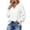 White, variant on ClodeEU Women V Neck Long Sleeve Top,Casual Loose Fit Solid Blouse Beige,Women's Plus L