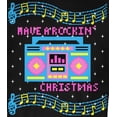 thumbnail image 4 of Old Glory Mens Retro Boombox Music Have a Rockin' Ugly Christmas Sweater Long Sleeve Sweatshirt, 4 of 6