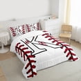 thumbnail image 3 of Homewish Initial K Letter Queen Comforter Set for Teen, Baseball Sports Lover Bedding Sets, Cartoon Ball Print Reversible Bedding Comforter Set, Super Cozy Room Decor, 3pcs, 3 of 8