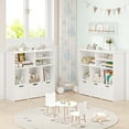 thumbnail image 6 of Faitaliicy Toy Storage Organizer Multifunctional Floor Storage Cabinet Kids Bookshelf With 3 Movable Drawers & 6 Cubes Hidden Wheels Children's Toy Shelf Toy Chest For Bedroom Playroom Nursery, 6 of 7