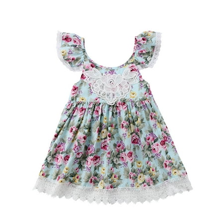 

Kids Baby Girl Floral Dress Lace Deco Princess Party Prom Sundress Tutu Dresses Clothes 2-7 Years Summer Outfits