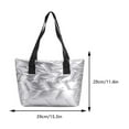 thumbnail image 4 of Bolso Hobo para mujer, bolso acolchado brillante de gran capacidad, bolso de invierno para niñas (plateado), 4 of 9