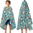 thumbnail image 3 of Pitbull Dog and Flower Floral Hooded Bath Towel，60"x35" for Ages 3 To 12 Kids, Quick Dry Lightweight Soft Microfiber Hood Beach Towel Cover Up for Kids, 3 of 7