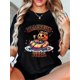 thumbnail image 1 of Women'S T-Shirt - "Summer Vibes" Halloween Graphic Tee, Casual Slim Fit, Comfortable Short Sleeve Top for Spring/Summer, Halloween Clothing | Playful Graphic Tee | Light Beigefriendly Fabri, 1 of 6
