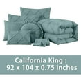 thumbnail image 2 of 7-Piece California King Pinch Pleat Pintuck Comforter Set, Bedding Set, Soft and Comfortable Quilt Set for Bedroom, Apartment, Home, Dorm, Machine Washable, Spa Blue, 2 of 5