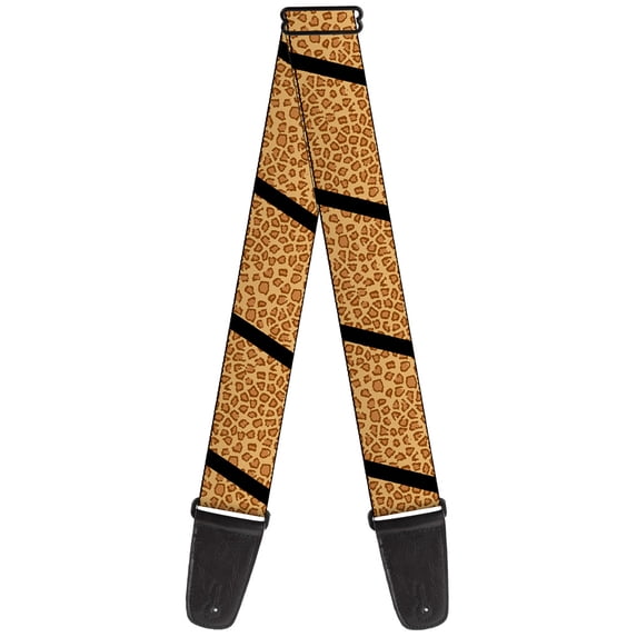 Buckle-Down Guitar Strap, Leopard Brown Black Slash, 2 Inches Wide