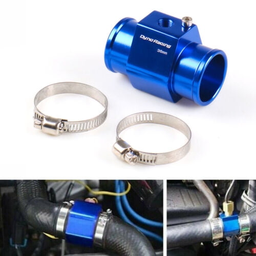 36mm Water Temp Temperature Joint Pipe Sensor Gauge Radiator Hose Adapter Blue