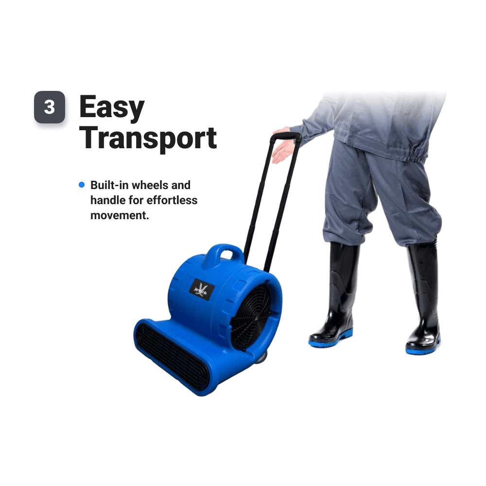 Robust Air Mover/Carpet Dryer Wheel & Handle Blue
