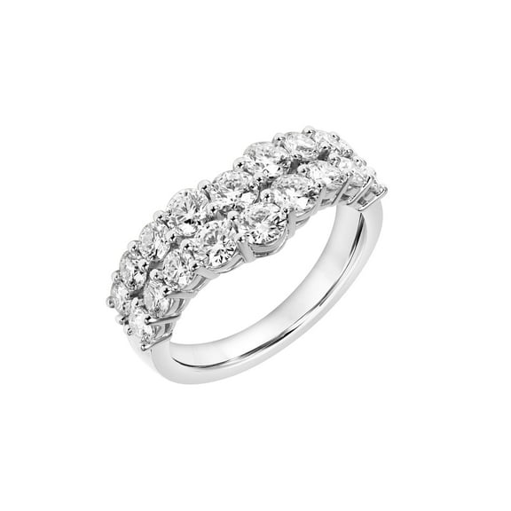 2 Carat DEW Moissanite Sterling Silver Two-Row Chevron Anniversary Band
