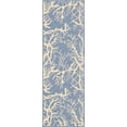 thumbnail image 1 of Unique Loom Botanical Collection Abstract Pictorial Transitional Indoor and Outdoor Flatweave Runner Rug, 2 x 6 Feet, Navy Blue/Beige, 1 of 2
