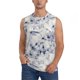 thumbnail image 1 of Balery Indigo Tie Dye Camisetas sin mangas para hombre, absorbe la humedad y protege contra el mal olor.-Medium, 1 of 7