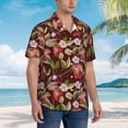 thumbnail image 3 of Pofeuu Leaf And Fruit Print Hawaiian Shirt for Men Sleeves Casual Button Down Summer Beach Dress Shirts T-Shirts,Medium, 3 of 7