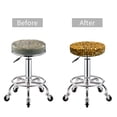 thumbnail image 3 of Bright Shiny Golden Round Bar Stool Seat Covers, Elastic Round Chair Cover Stool Seat Slipcover Bar Stool Cushions Round Pad for 12-14 inch, 3 of 5