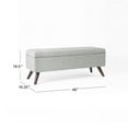 thumbnail image 4 of HomePop Modern Tufted Storage Bench, 48"W x 16.25"D x 18.5"H, Gray, 4 of 12