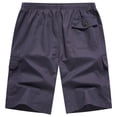 thumbnail image 5 of Cargo Shorts for Men Summer Casual Elastic Waist Straight Leg Loose Fit Knee Length Work Shorts with Pockets, 5 of 7