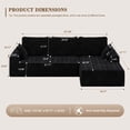 thumbnail image 5 of Modern Boneless Couch, 108" Modular Sectional Sofa with L-Shape Chaise, Oversized Sofa Sleeper for Living Room, No Assembly Required,Black, 5 of 7