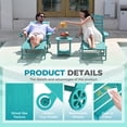 thumbnail image 5 of Wood Look HDPE Outdoor Chaise Lounge Chair, Rolling Pool Lounger, Aqua, 5 of 7