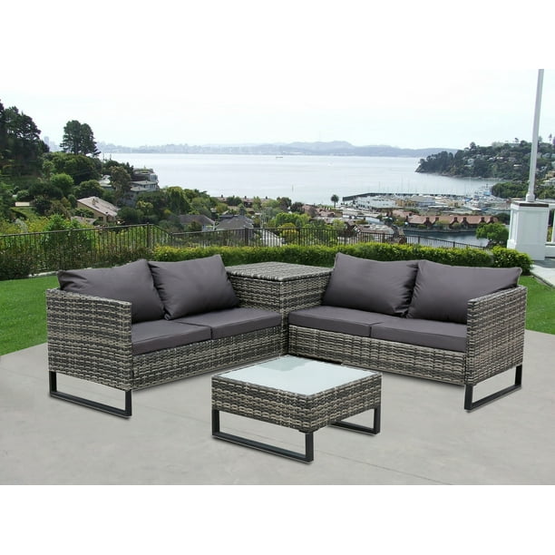 4piece Patio Conversation Set Btmway All Weather Rattan Furniture Sets With Storage Box Cushions Side Table Outdoor Wicker Bistro Sofa For Deck Porch Lawn Poolside Gray A129 Com - Patio Conversation Sets With Storage 4piece Patio Conversation Set Btmway All Weather Rattan Furniture Sets With Storage Box Cushions Side Table Outdoor Wicker Bistro Sofa For Deck Porch Lawn Poolside Gray A129 Com - Patio Conversation Sets With Storage
