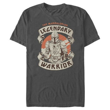 Men’s Star Wars The Mandalorian Legendary Warrior Sunset T-Shirt – Charcoal – Small