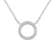FIFTH AND FINE Circle of Life 1/20 Cttw Natural Diamond Pendant Necklace 925 Silver