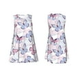 thumbnail image 7 of Lsque Butterflies in Pastel Pattern Summer Dresses for Women – Sleeveless T-Shirt Swing Sundress, Perfect for the Beach and Casual Days, 7 of 7