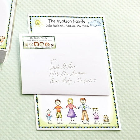 Personalized Friendly Family Characters Stationery and Envelopes