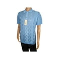 thumbnail image 4 of Mens Polo Shirt Slinky Sheer Short Sleeves Soft Touch by Stacy Adams 57007 Blue, 4 of 5