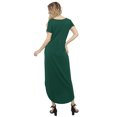 thumbnail image 2 of Matchstick Women Loose Split Maxi Dress Short Sleeve V Neck T-Shirt Long Dress with Pockets S-XXL, 2 of 5